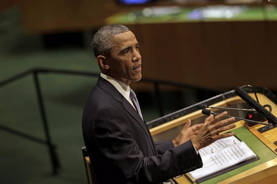 Barack Obama durante su discurso ante la asamblea de la ONU. Foto: EFE