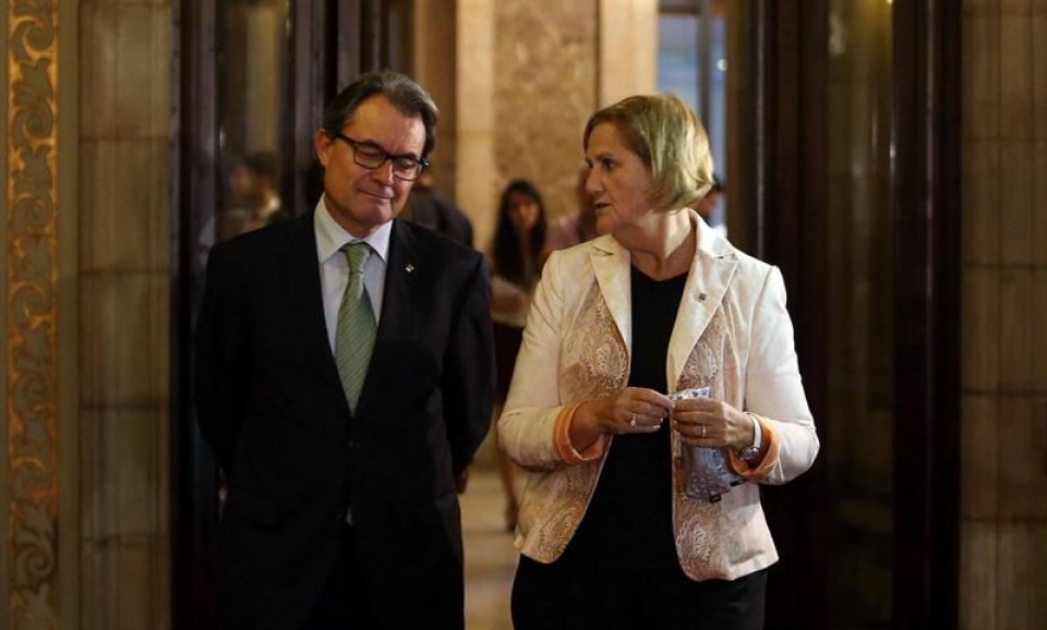 El presidente de la Generalitat, Artur Mas, y la presidenta del Parlament, Núria de Gispert. EFE