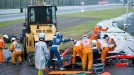 Momento del accidente de Bianchi en el GP de Japón