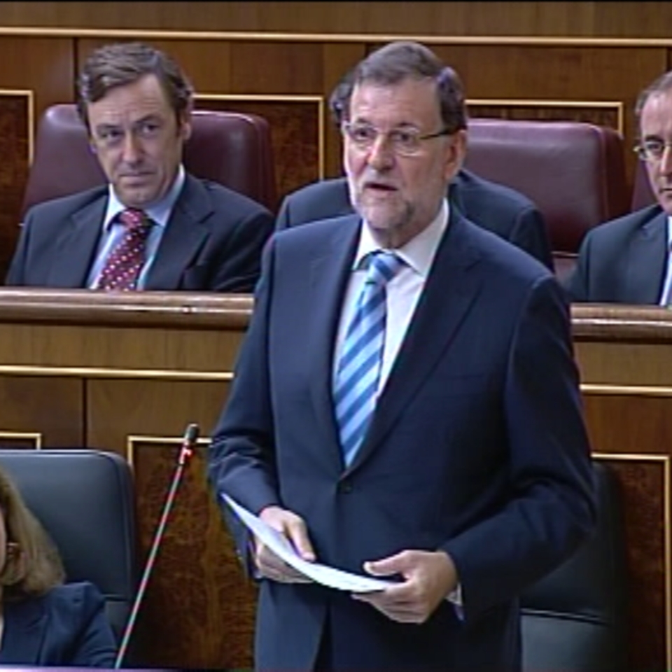 Mariano Rajoy, presidente de España, en el Congreso de los Diputados. 