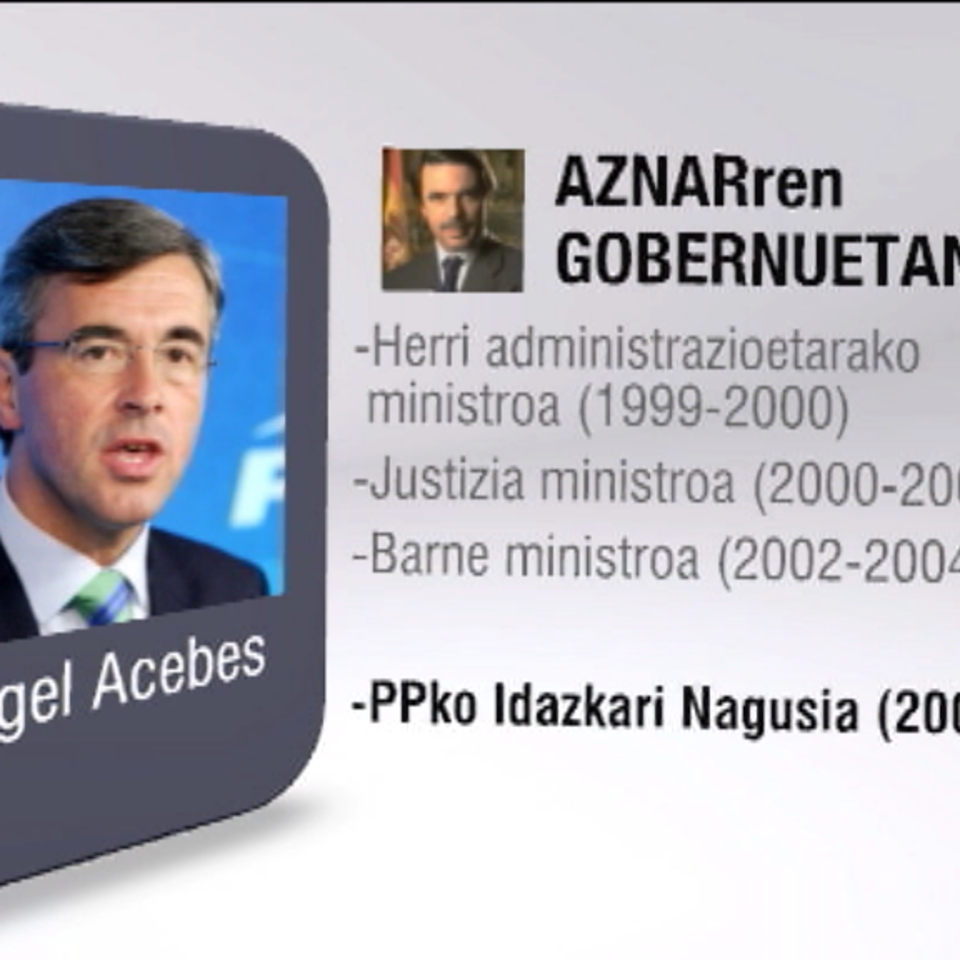 Angel Acebes Espainiako Barne ministro ohia.