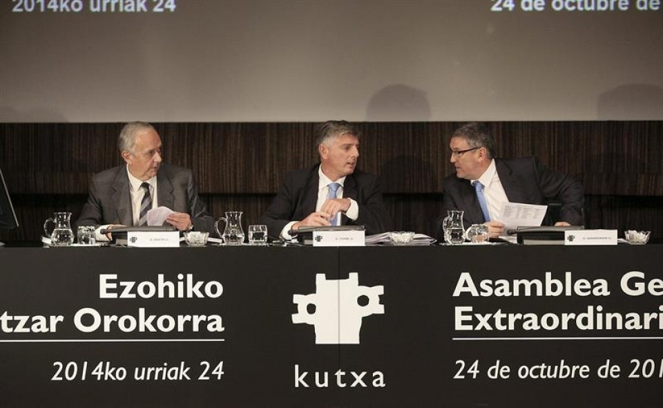 Xabier Iturbe Kutxako presidentea Batzar Nagusian. Argazkia: EFE