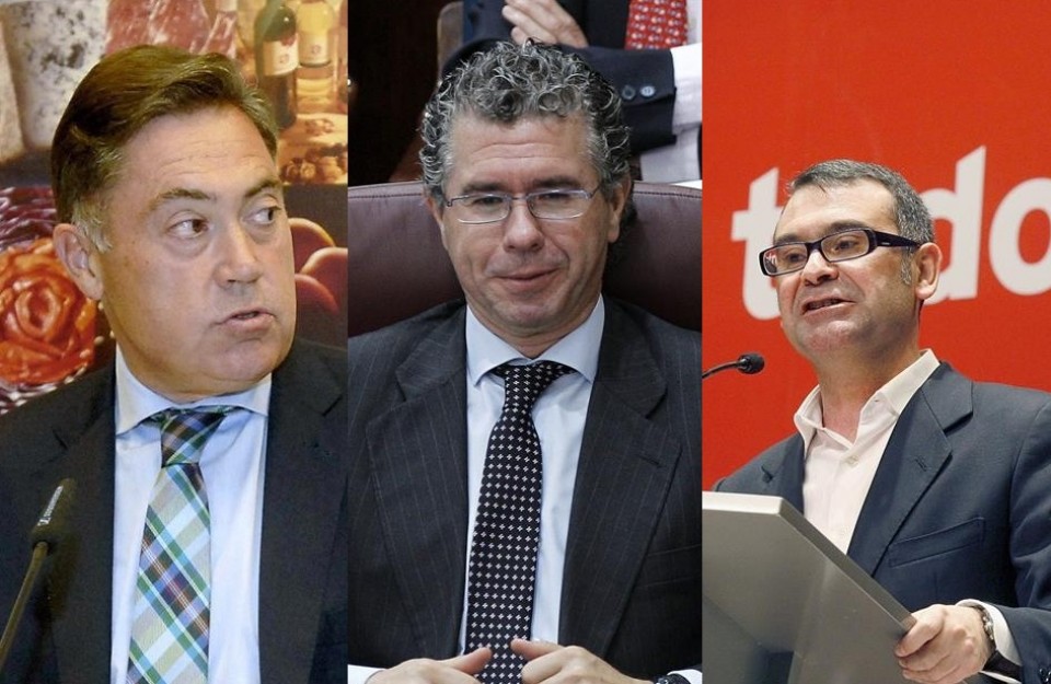 El presidente de León, el exnúmero dos de la Comunidad de Madrid y el alcalde de Parla. EFE.