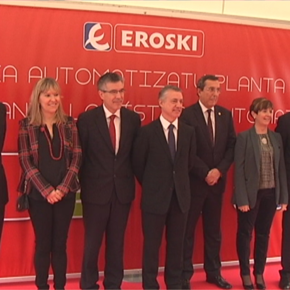 Inauguración de la nueva plataforma logística de Eroski en Elorrio. EiTB