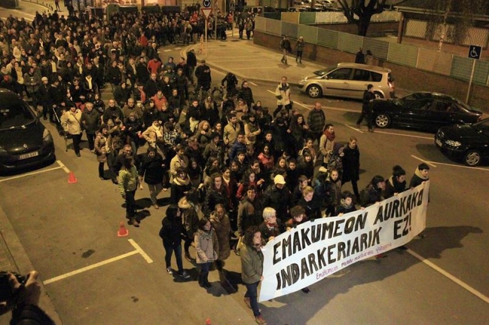 Manifestación en Abadiño. Imagen de archivo: EiTB