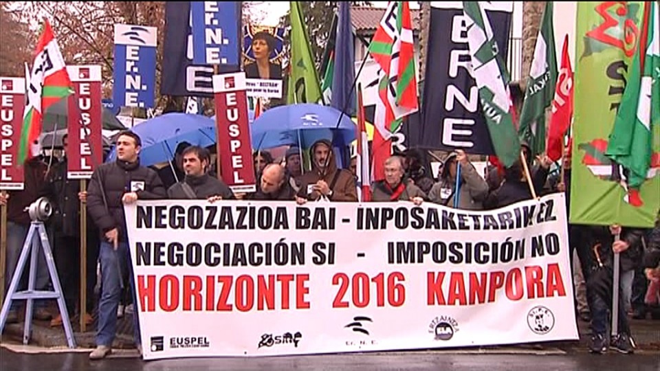 Protesta de la Ertzaintza en diciembre de 2014. Foto: EiTB