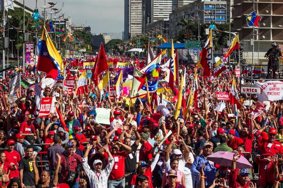 Manifestación en Caracas contra el imperialismo estadounidense.