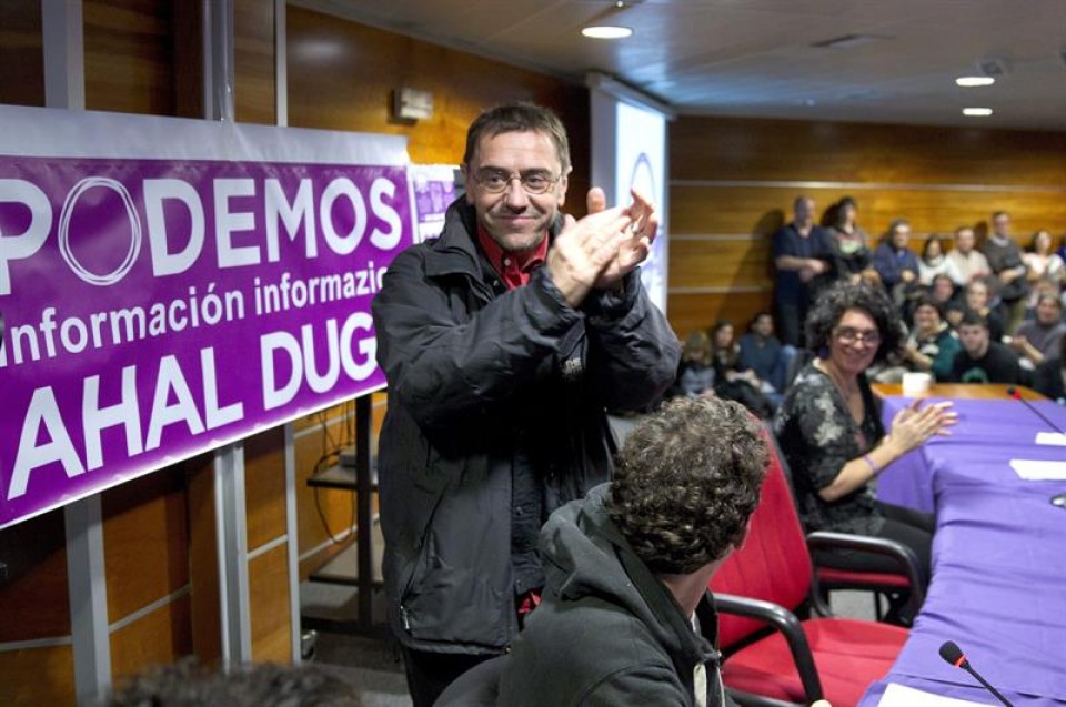 Monedero, en un acto de Podemos Ahal Dugu en Donostia. Foto: EFE
