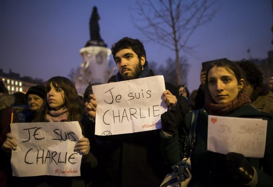 Una concentración de repulsa del atentado contra Charlie Hebdo. EFE