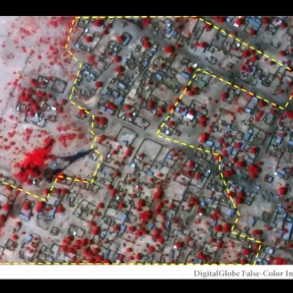 Imágenes por satélite de la destrucción de Boko Haram. EFE.