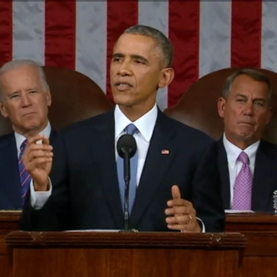 El presidente de EE. UU., Barack Obama, durante el discurso del estado de la Unión. EFE