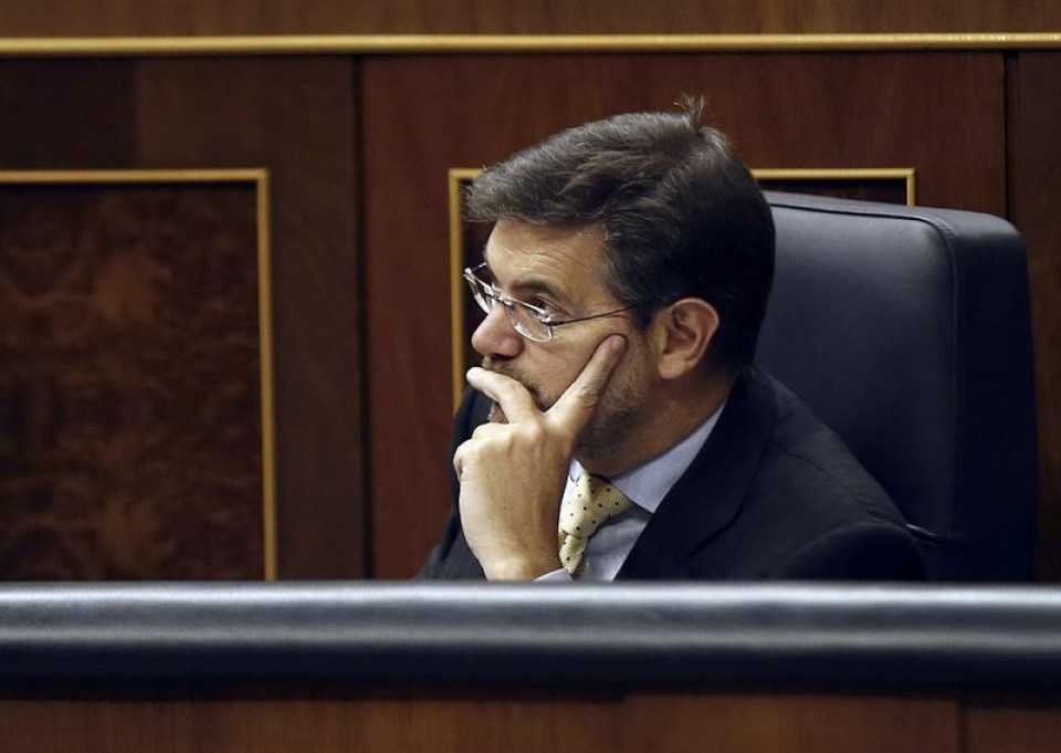 El ministro de Justicia, Rafael Catalá, durante el pleno del Congreso de los Diputados. Foto: EFE