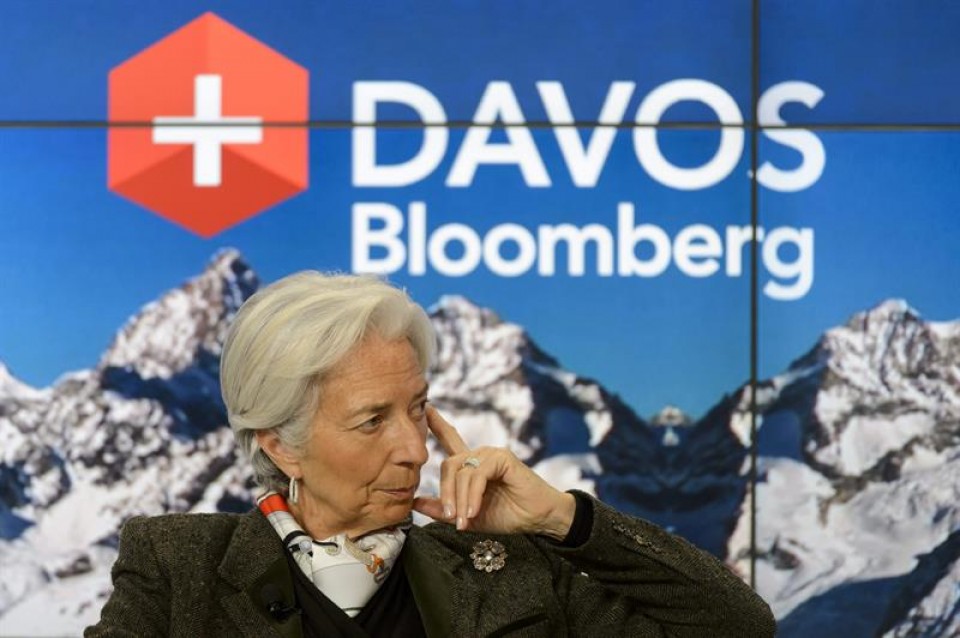 Lagarde, durante la reunión en el foro económico de Davos. EFE