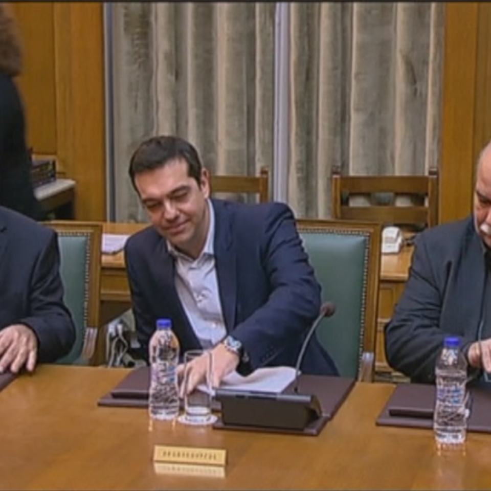 Los nuevos ministros de Grecia, ayer. EFE. 