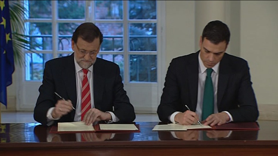 El presidente del Gobierno, Mariano Rajoy, y el líder del PSOE, Pedro Sánchez. Foto: EiTB