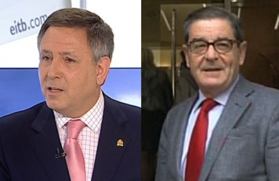 El exdelegado del Gobierno español Mikel Cabieces y el expresidente de Kutxabank Mario Fernández