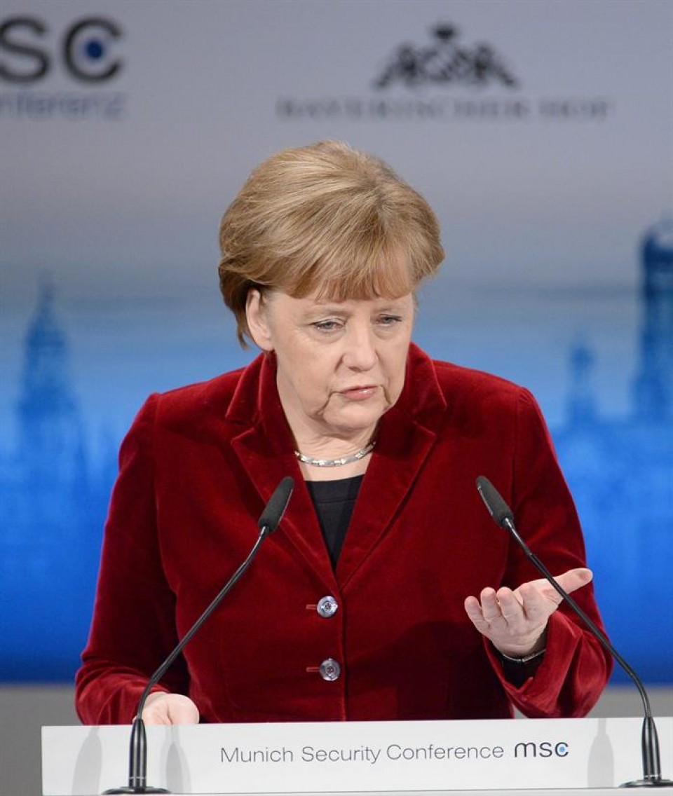 Merkel, Alemanian egindako prentsaurrekoan. Irudia: EFE