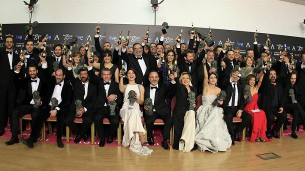Foto de todos los premiados en la gala del año 2015. Foto: EFE