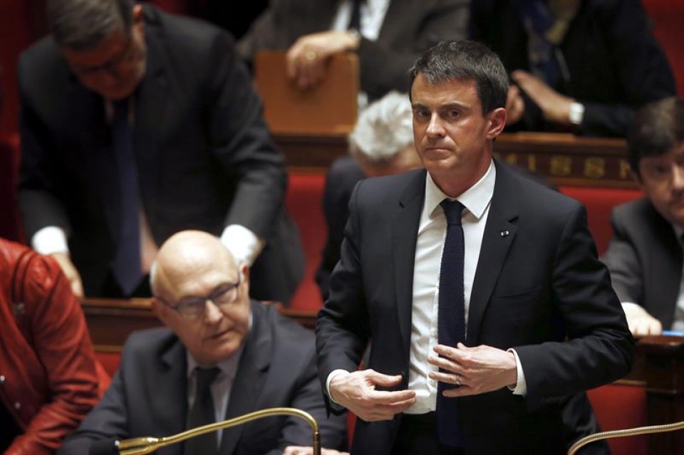 Manuel Valls Frantziako lehen ministroa Asanblada Nazionalean. Argazkia: EFE