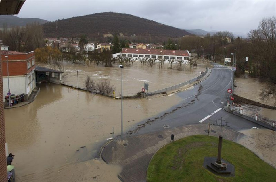 rio Ultzama Navarra Villaba uholdeak inundaciones. EFE