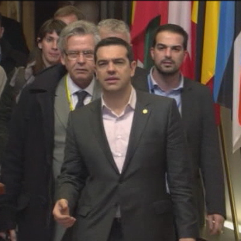 Alexis Tsipras, Bruselan EBko eta Alemaniako agintariekin egindako bileraren ondotik. EFE