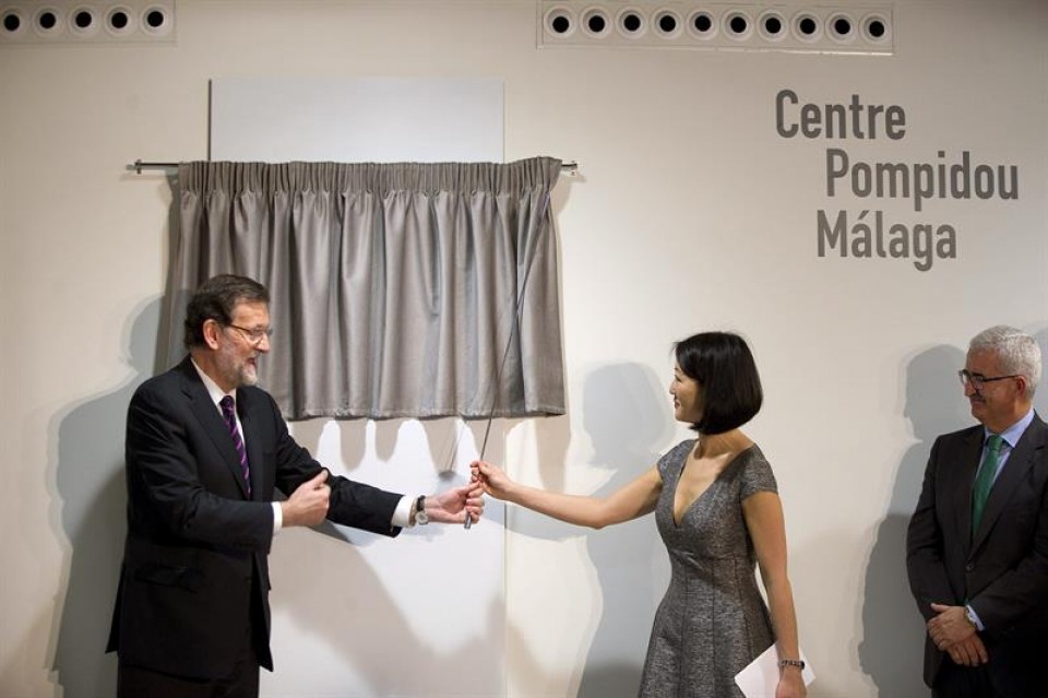 Mariano Rajoy inauguró el sábado el Centre Pompidou de Málaga. EFE