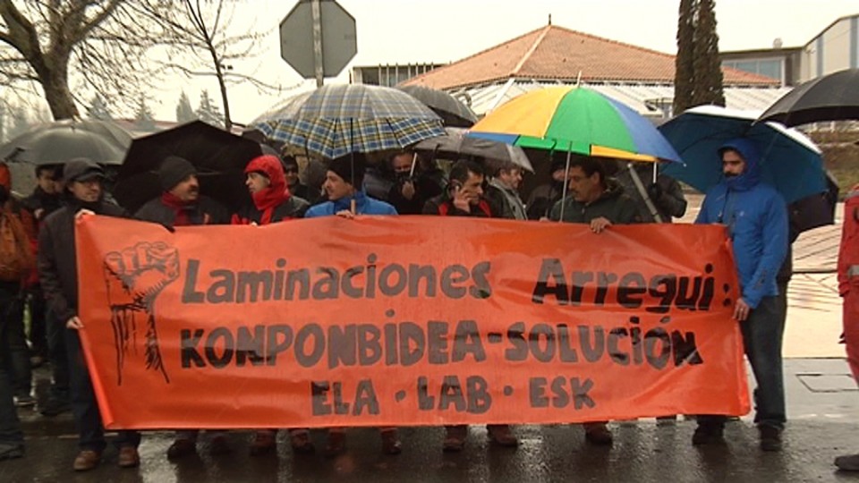 Una manifestación de trabajadores de Laminaciones Arregui. EiTB