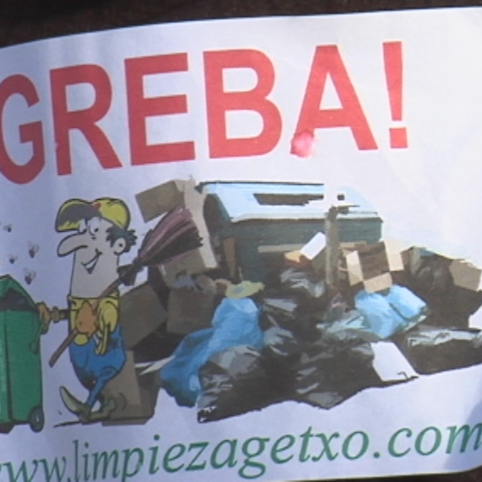 Los trabajadores de limpieza de Getxo llevan casi un mes de huelga