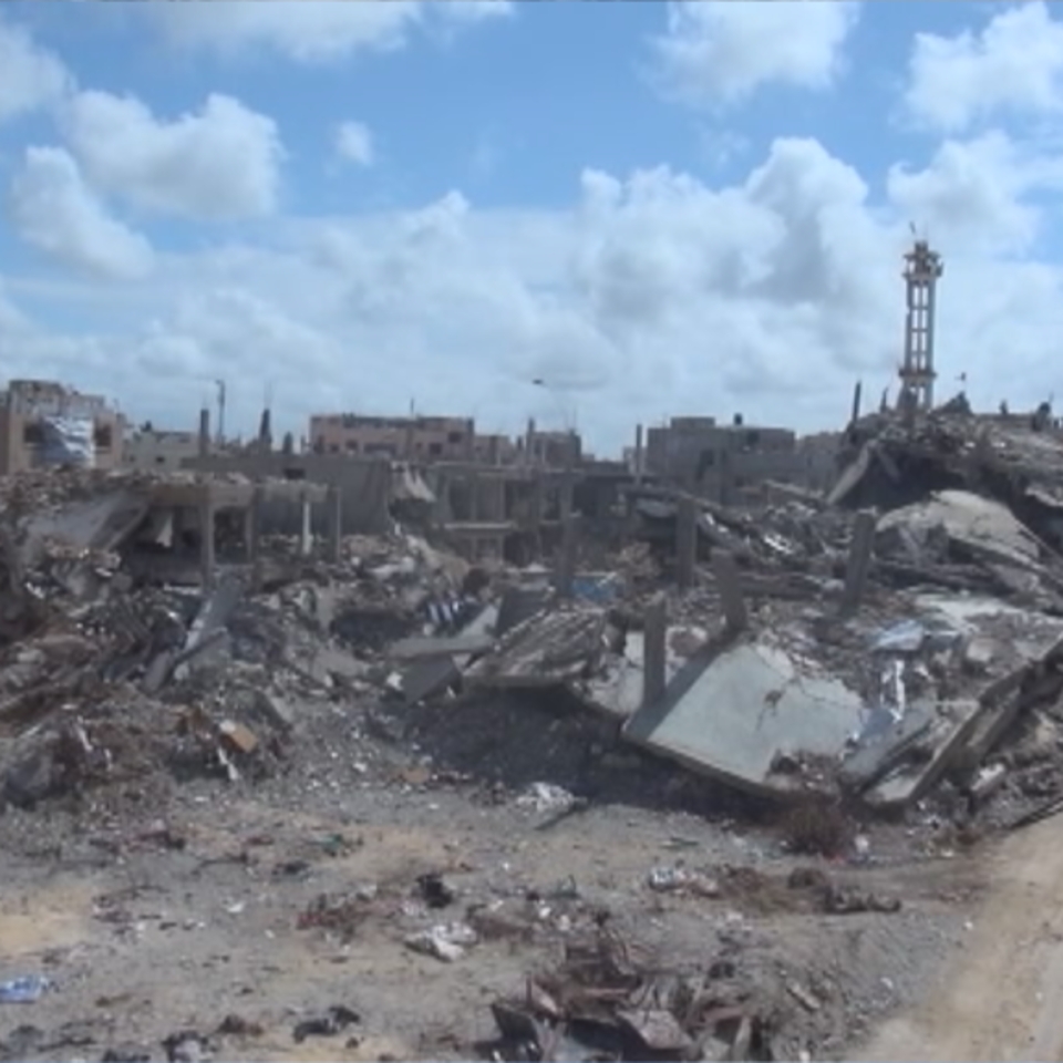 ETB Gazako zero gunean izan da Israelek egindako txikizioaren ostean