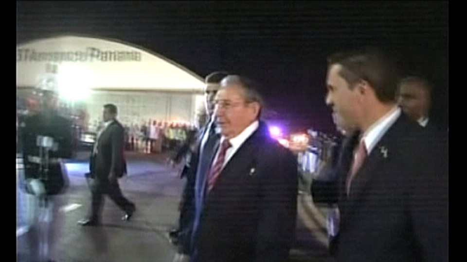 Raúl Castro a su llegada a Panamá