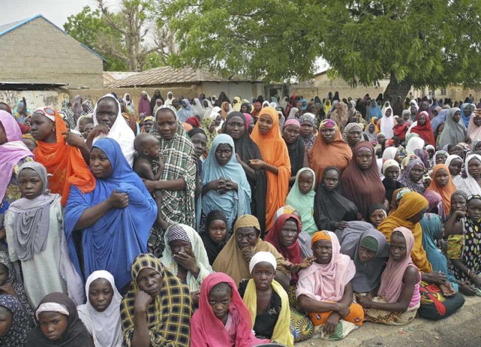 Un grupo de desplazados de Nigeria. EFE.