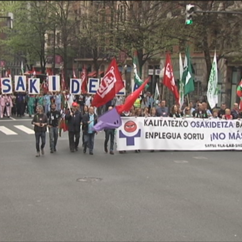 Manifestación de los trabajadores de Osakidetza en Bilbao. Foto: EiTB
