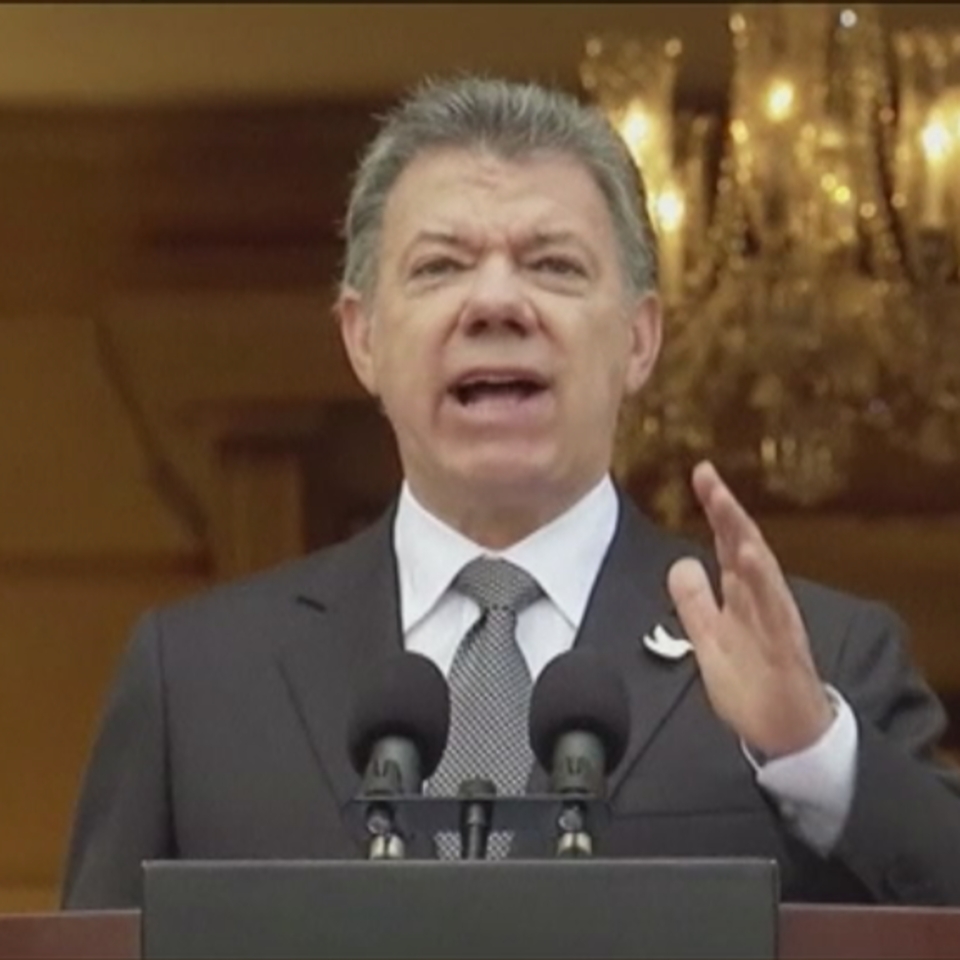 Juan Manuel Santos Kolonbiako presidentea. Artxiboko irudia: EiTB