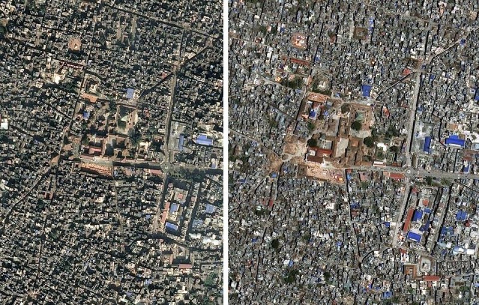 Imágenes aéreas del casco histórico de Katmandú