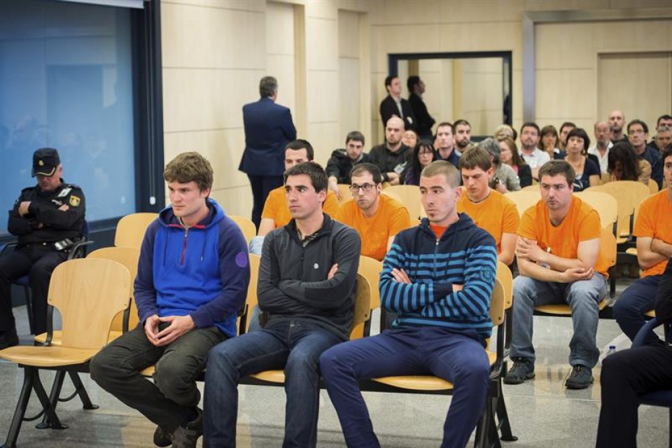 Los jóvenes en el juicio, en la Audiencia Nacional. Imagen de archivo: EFE