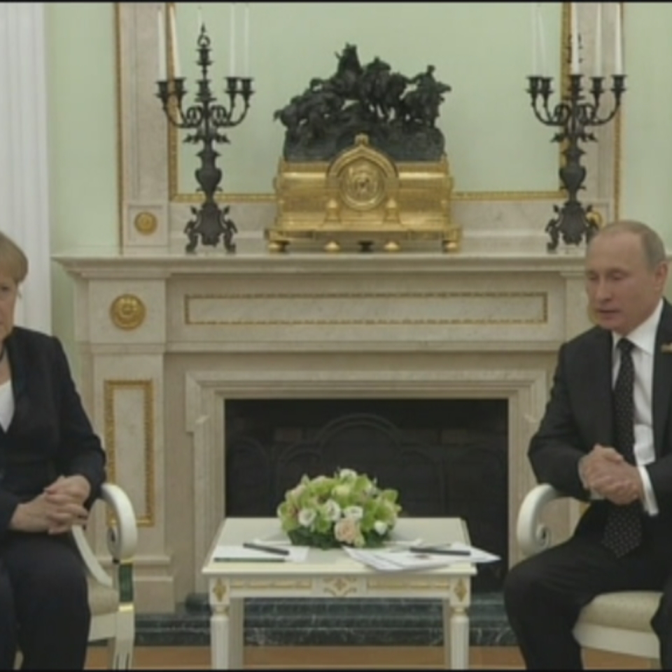 Reunión entre Ángela Merkel y Vladmir Putin. Foto: EiTB