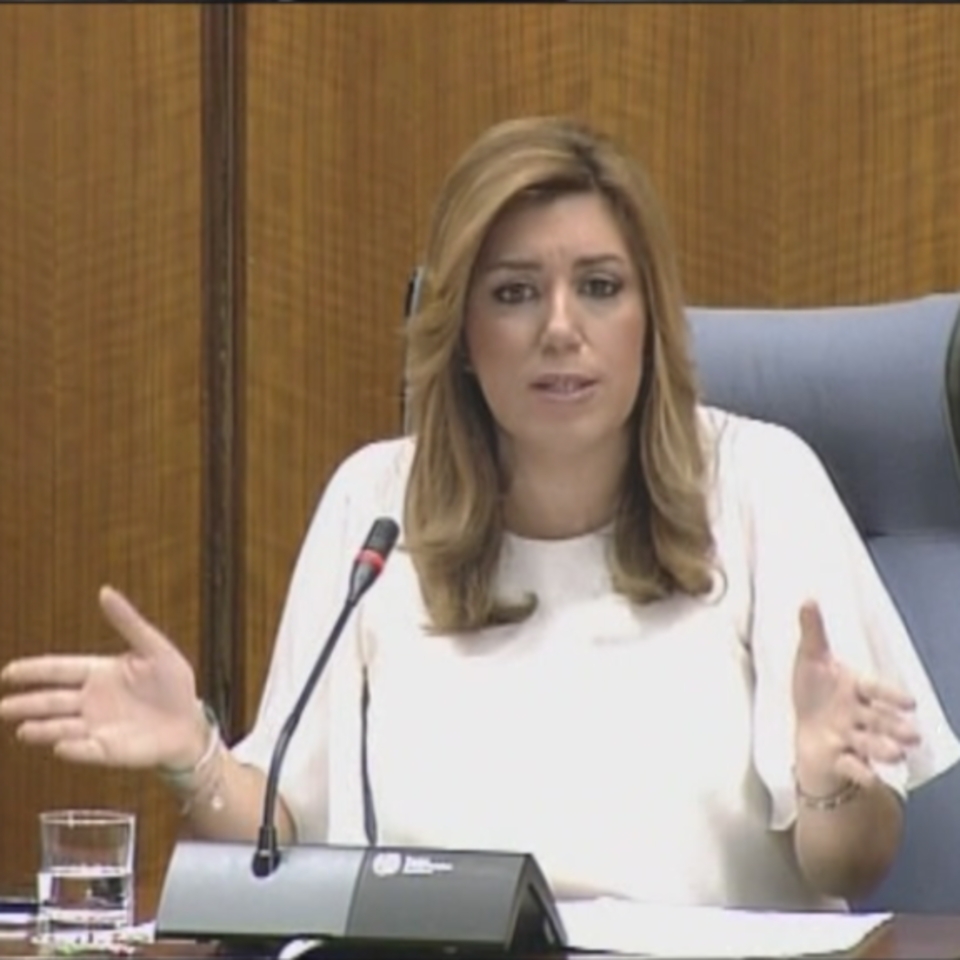 Susana Díaz durante la tercera votación de su investidura. Foto: EFE
