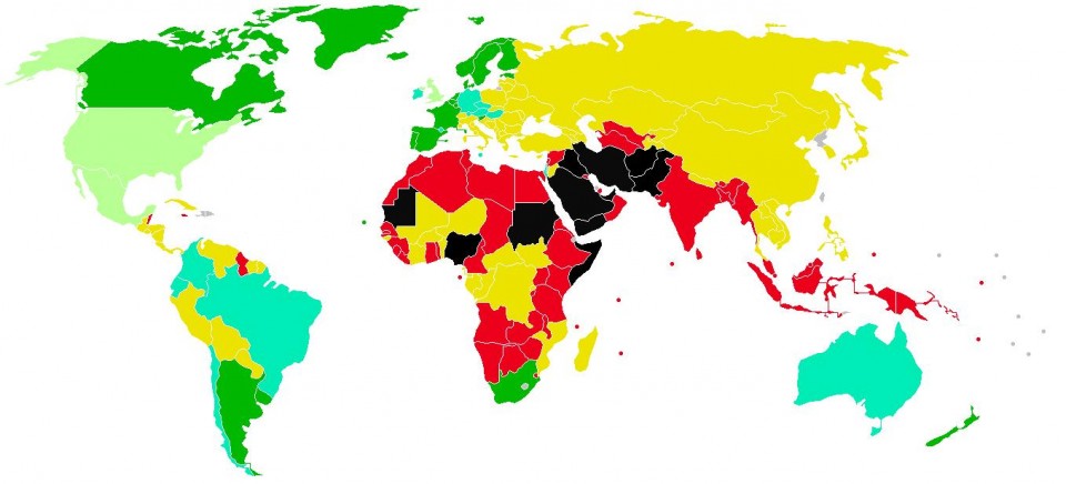 Mapa de la homofobia 2015. EITB