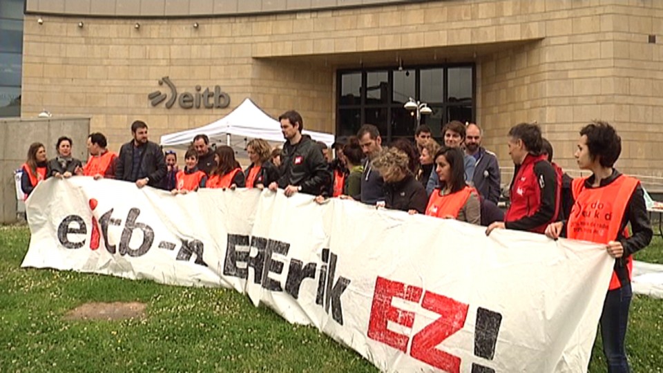 Radio Euskadiko langileen protesta baten artxiboko irudia. EITB
