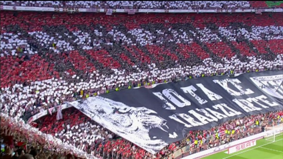 Mosaico de la afición del Athletic en la final de Copa. Foto: EiTB