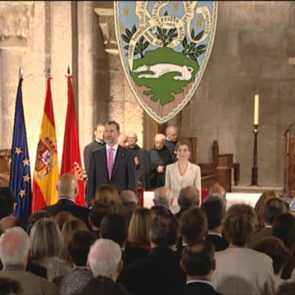 Barcina durante su discurso en la entrega del Premio Príncipe Viana 2015. 