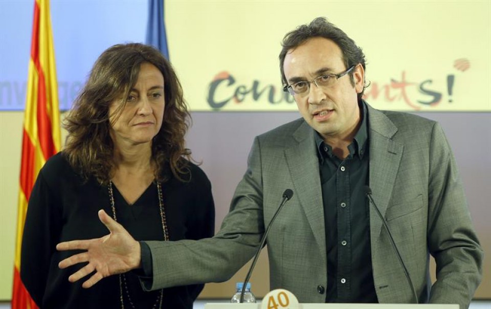 Mercè Conesa y Josep Rull (CDC). Foto: EFE