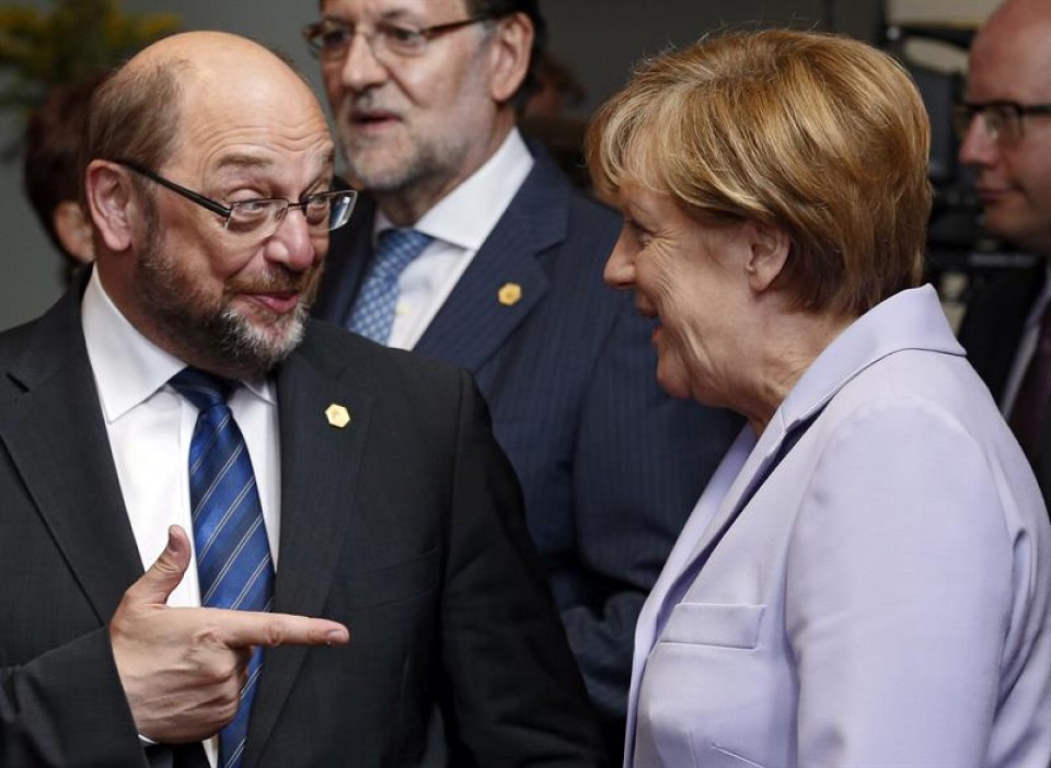 Martin Schulz y Angela Merkel, en imagen de archivo. Foto: EFE.