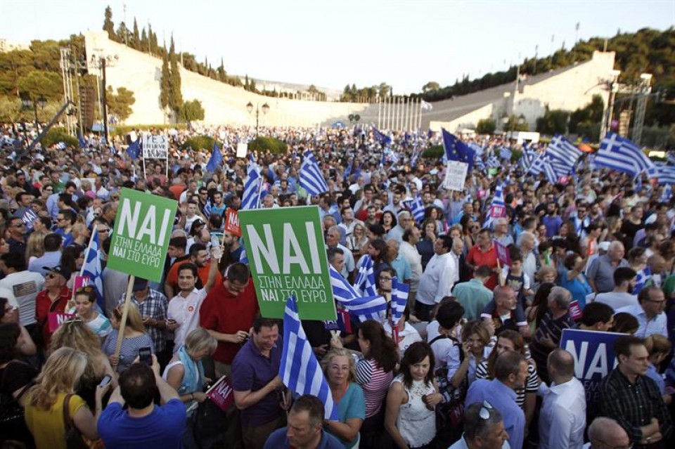 Baiezkoaren aldeko manifestazioa Atenasen efe