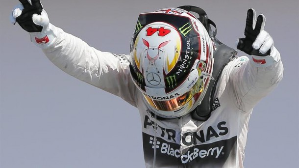 Lewis Hamilton celebra su triunfo. Efe.