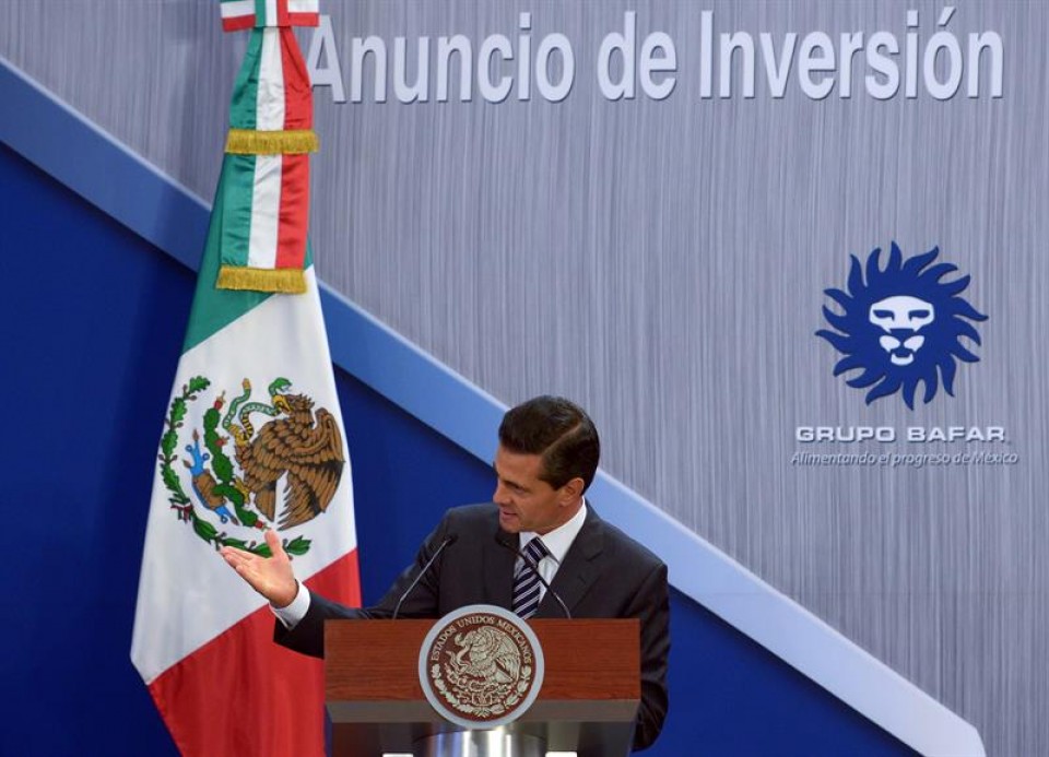 Mexikoko presidentea, agerraldi publikoan, Frantziatik bueltatu eta gero. Irudia: EFE