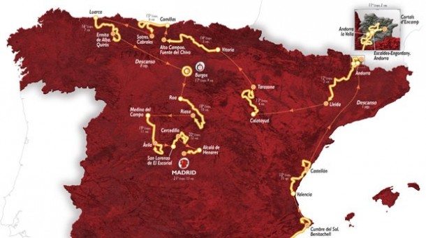 2015eko Espainiako Vueltaren ibilbidea.
