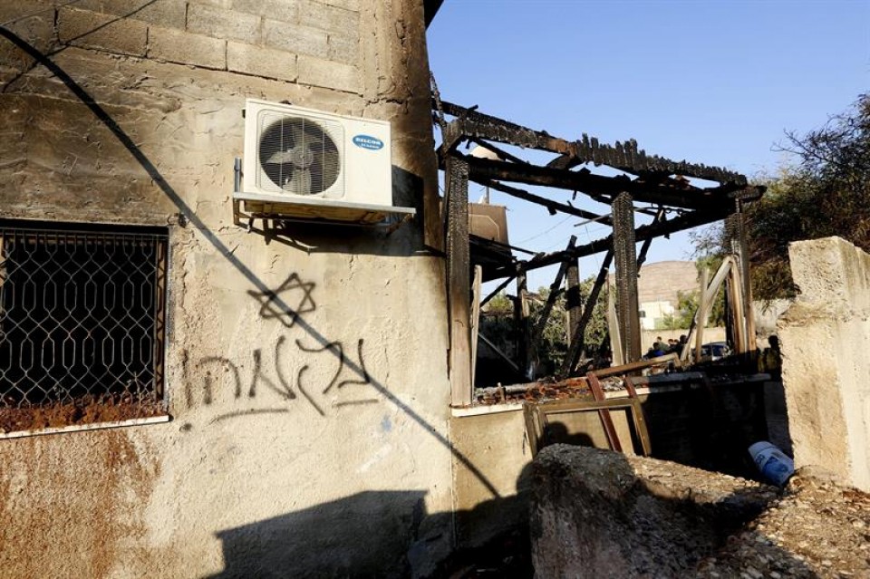 La casa que atacaron los colonos extremistas judíos. Foto: EFE