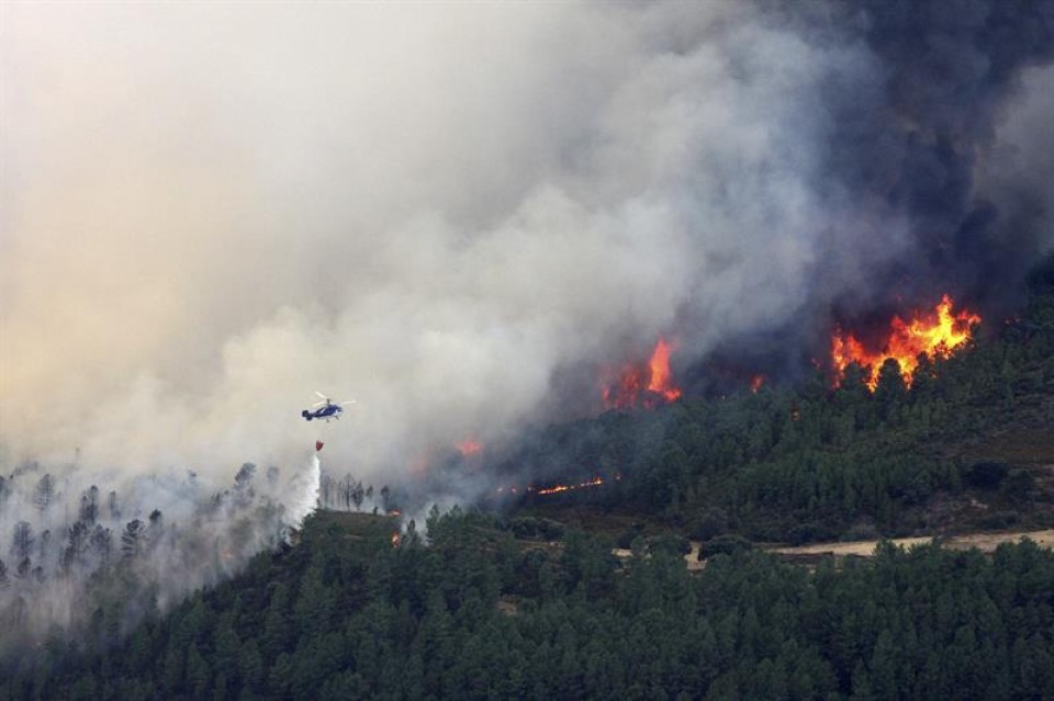 Incendio de la Sierra de Gata. Foto: EFE