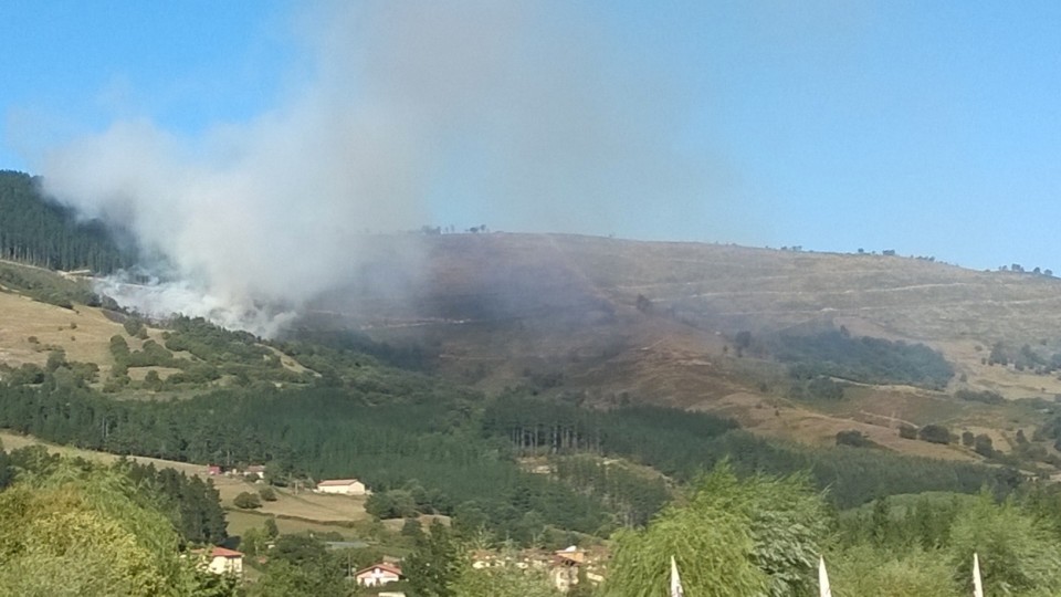 Incendio en Güeñes. Foto: Iker González